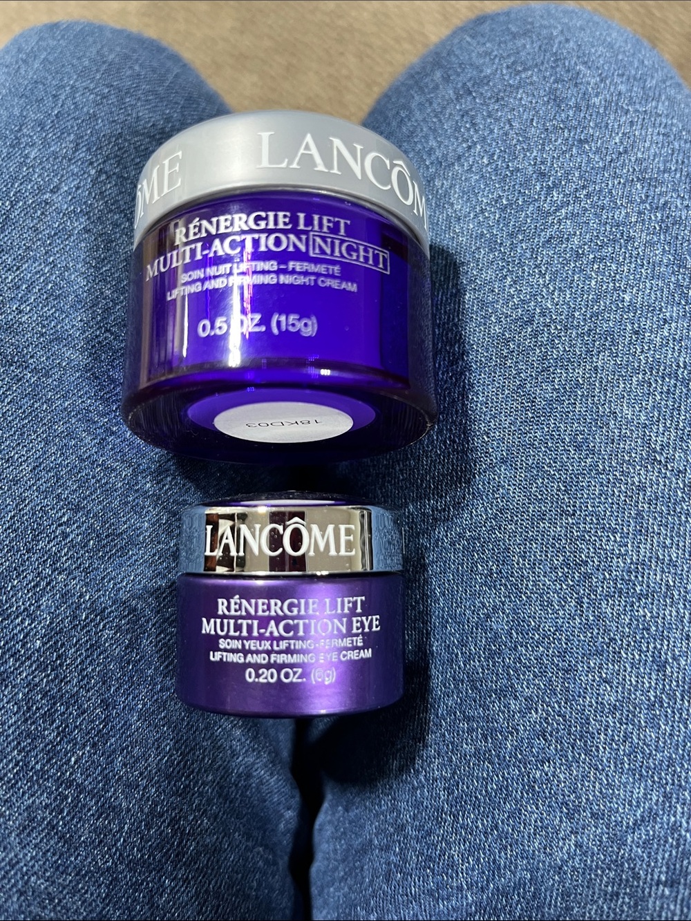 Lancôme Rénergie Lift Multi-Action EMPTY JARS Purple and Silver